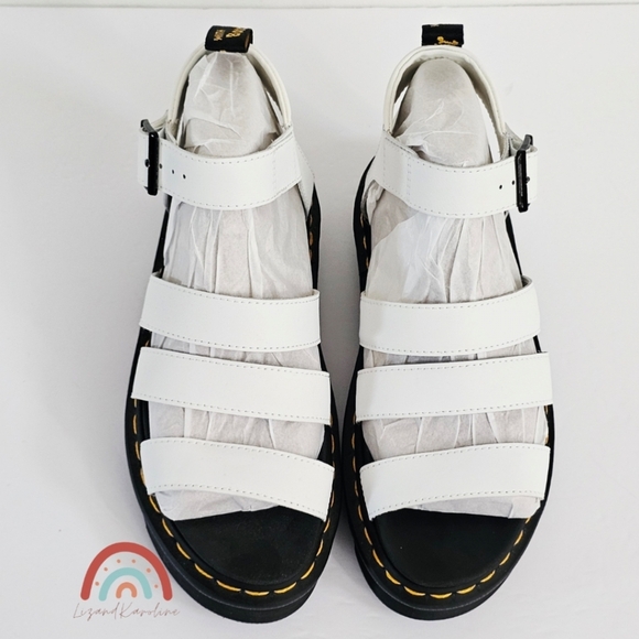 New! Dr. Martens Blaire White Leather Strap Sandals EU 38 - Picture 10 of 16